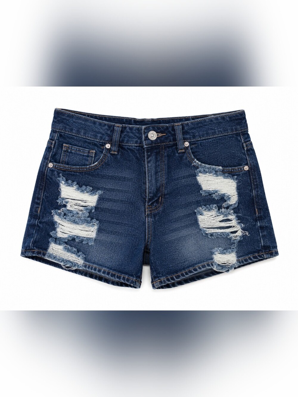 Almost Famous Dark Blue Distressed Denim Shorts
